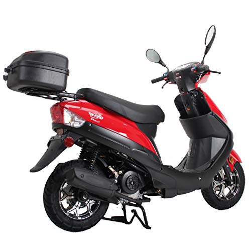 X-PRO Maui 50cc Moped with Electric/Kick Start, Rear Trunk, 10