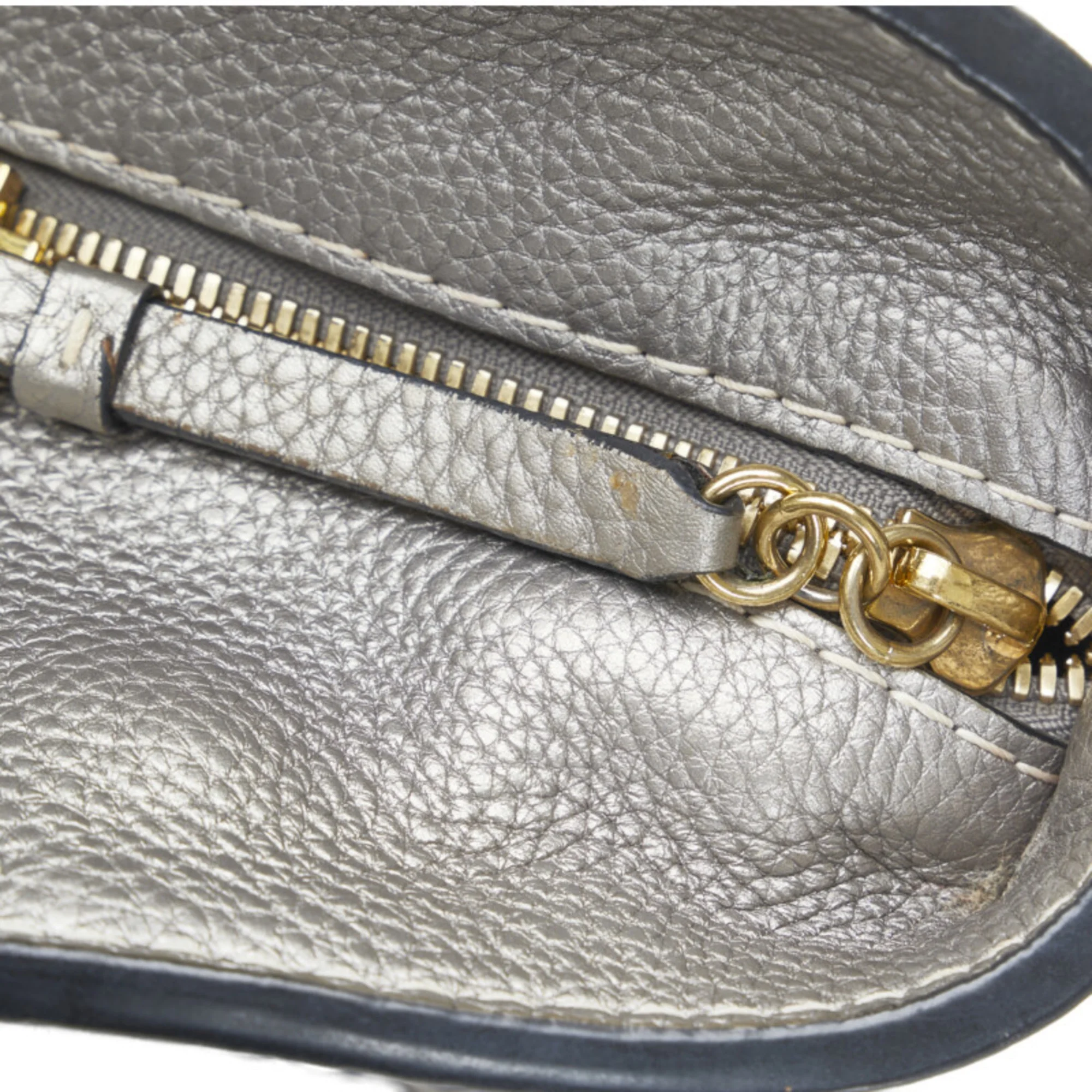 Pre-Owned Loewe Anagram Handbag Tote Bag Gray Silver Canvas Leather Women's LOEWE (Fair)