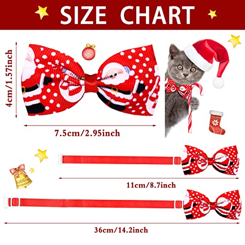 Sadnyy 50 Pieces Thanksgiving Dog Bow Tie Collar Set Includes 25 Fall Dog Bow Ties and 25 Neckties with Adjustable Collar Pet Grooming Accessories for Pet Cats(Sweet Style)