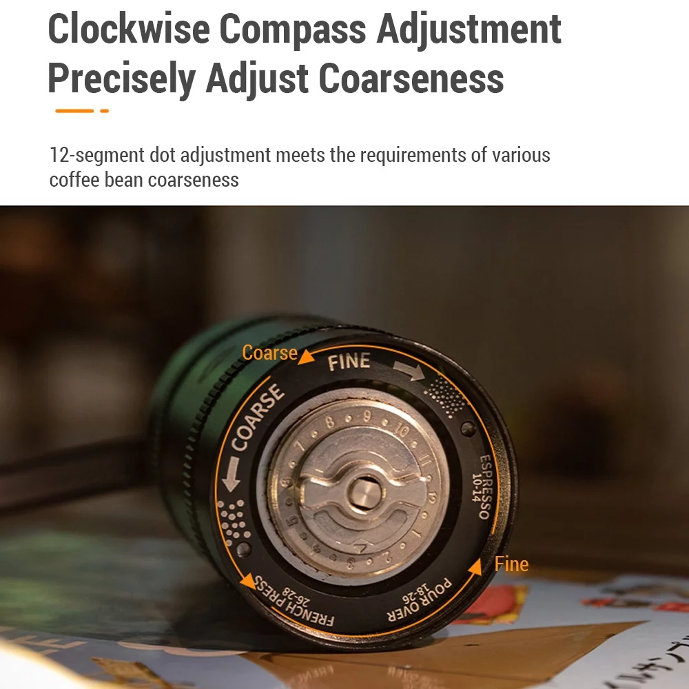 CAMPINGMOON Hand grinder,Coffee Stainless Steel Manual Coffee Stainless Burr Coffee Handle Conical Burr Coffee Steel Conical Burr Coffee Stainless Steel Conical