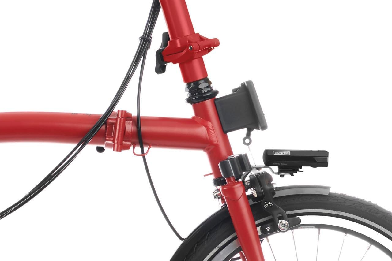 Brompton C Line 3 Speed Folding Bike with Battery Lighting - High (House Red)