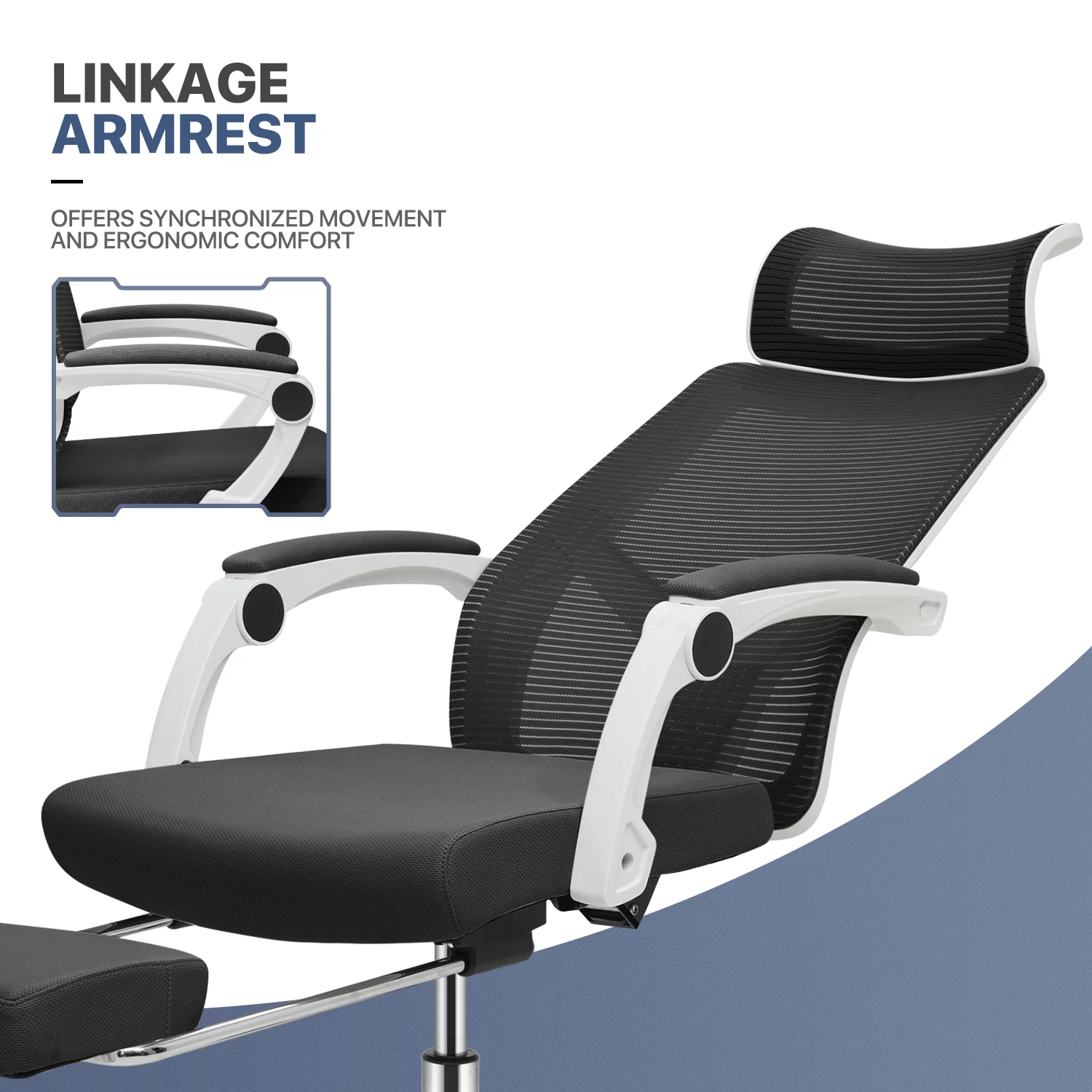 MoNiBloom Computer Desk & Chair Set, Ergonomic High Back Chair and Study Writing Table with Display Bookshelf, Black