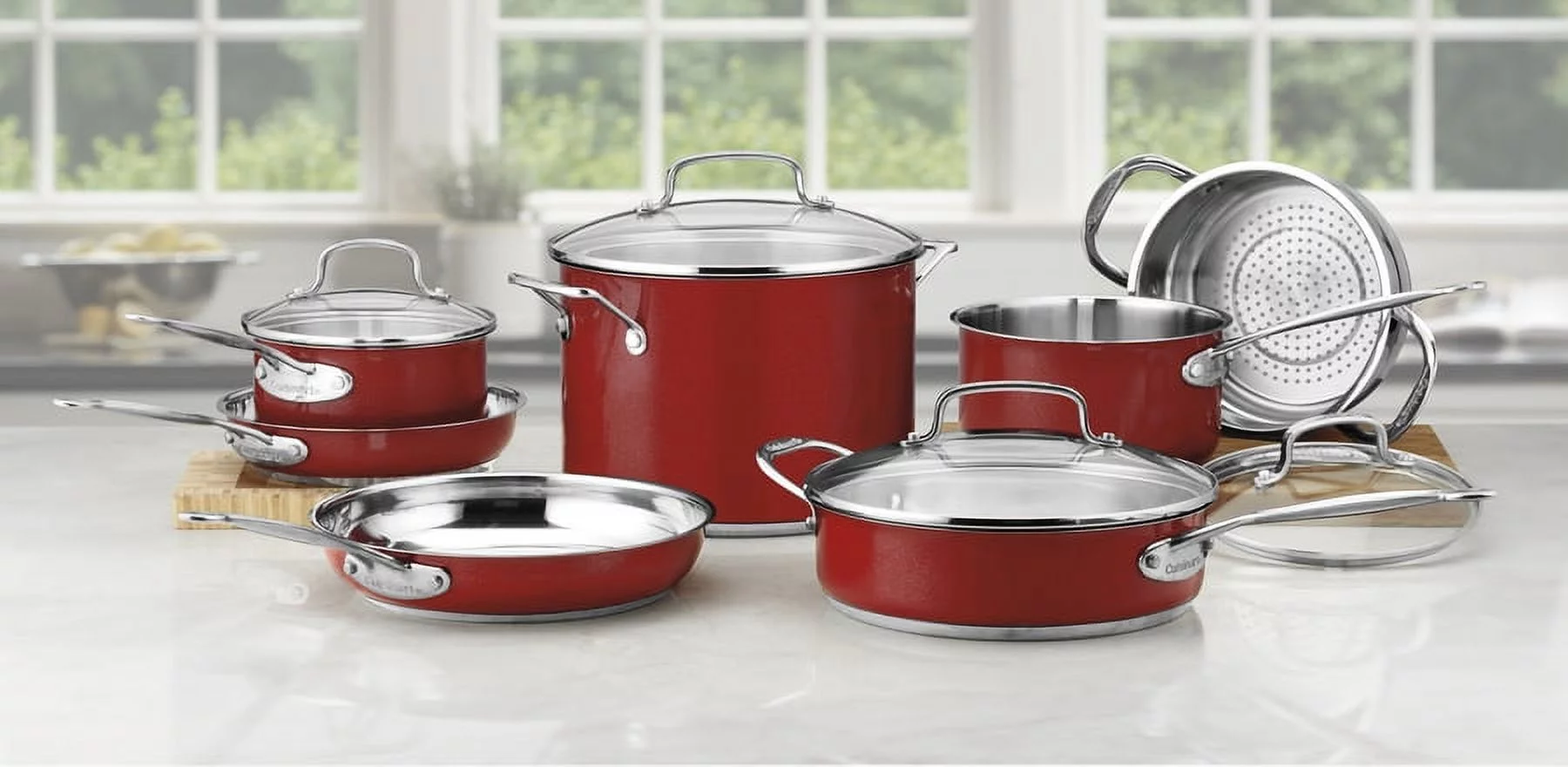 Cuisinart Chef's Classic Stainless Steel 11 Pc. Set - Metallic Red