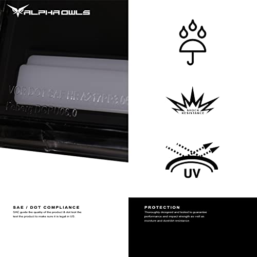 Alpha Owls 8710401 Crystal Headlights With Switchback Sequential LED Light Bar & Startup Light - Black Amber Fits 2009-2018 Dodge Ram 1500 2500 3500/2019-2023 Classic Halogen Models