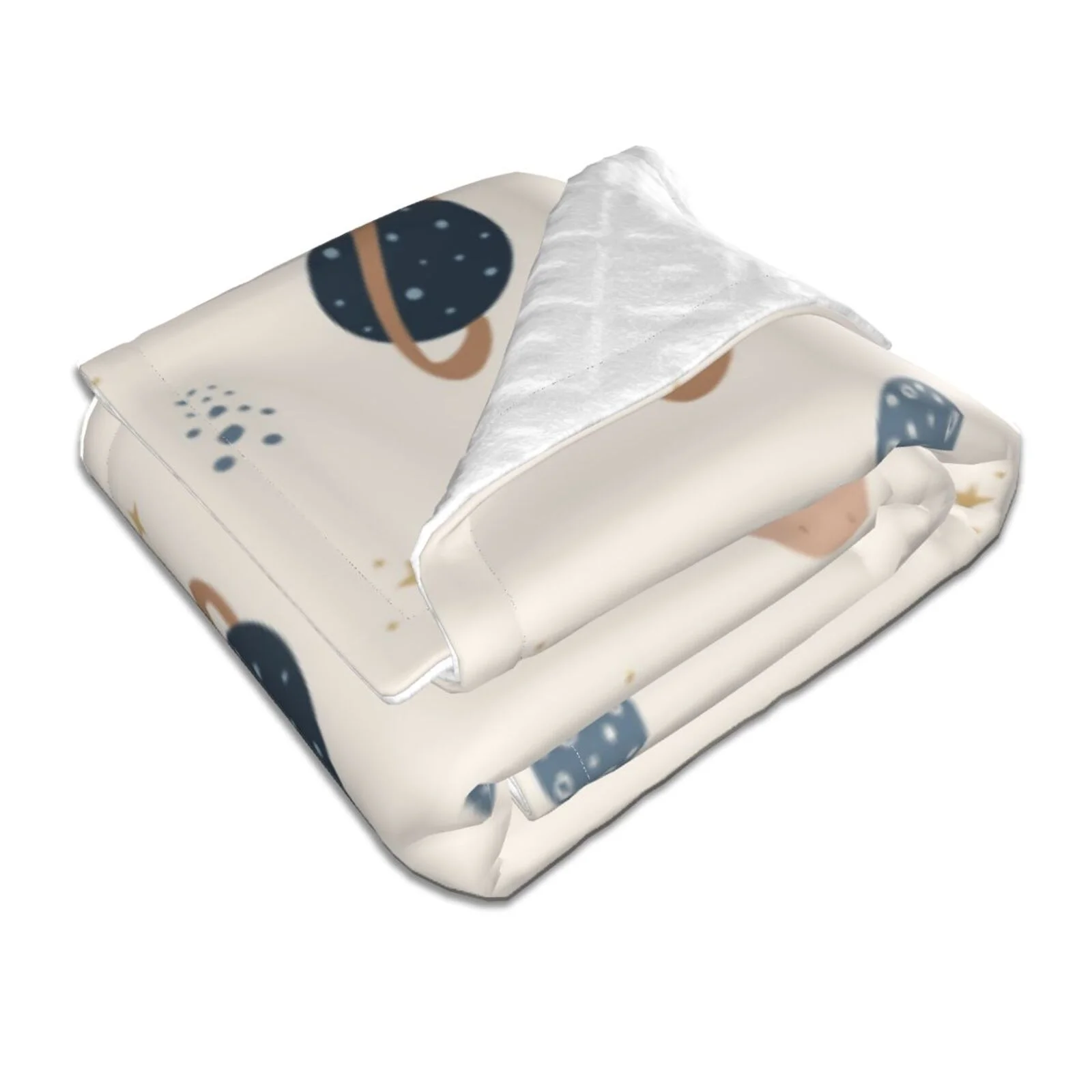 ZNDUO Baby Blanket, Soft and Cosy Polyester Blanket 40 x 30 Inch Baby Throw Blanket, Brown Space Planet Pattern