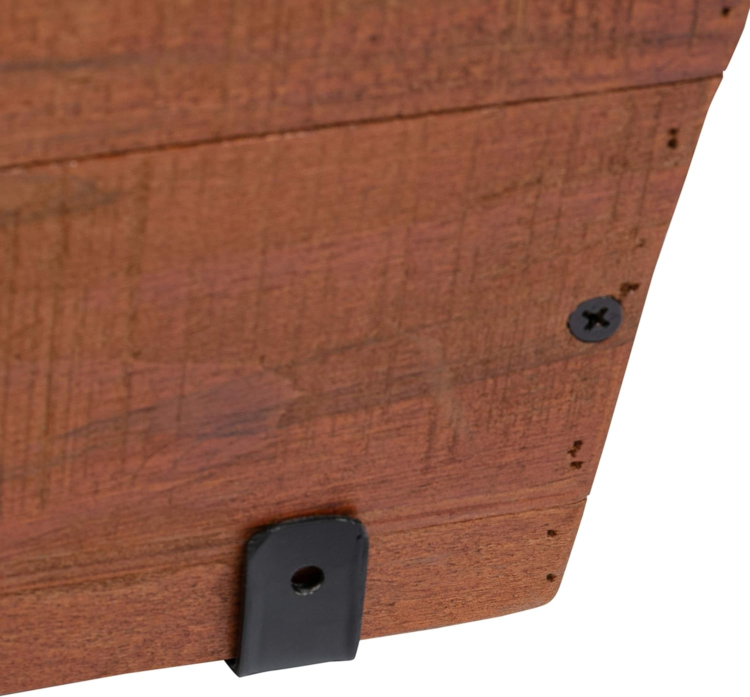 Amazon Basics Recycled Wood Deck Rectangular Hanging Planter, 2-Pack, Brown, Classic, Rustic, 18.9