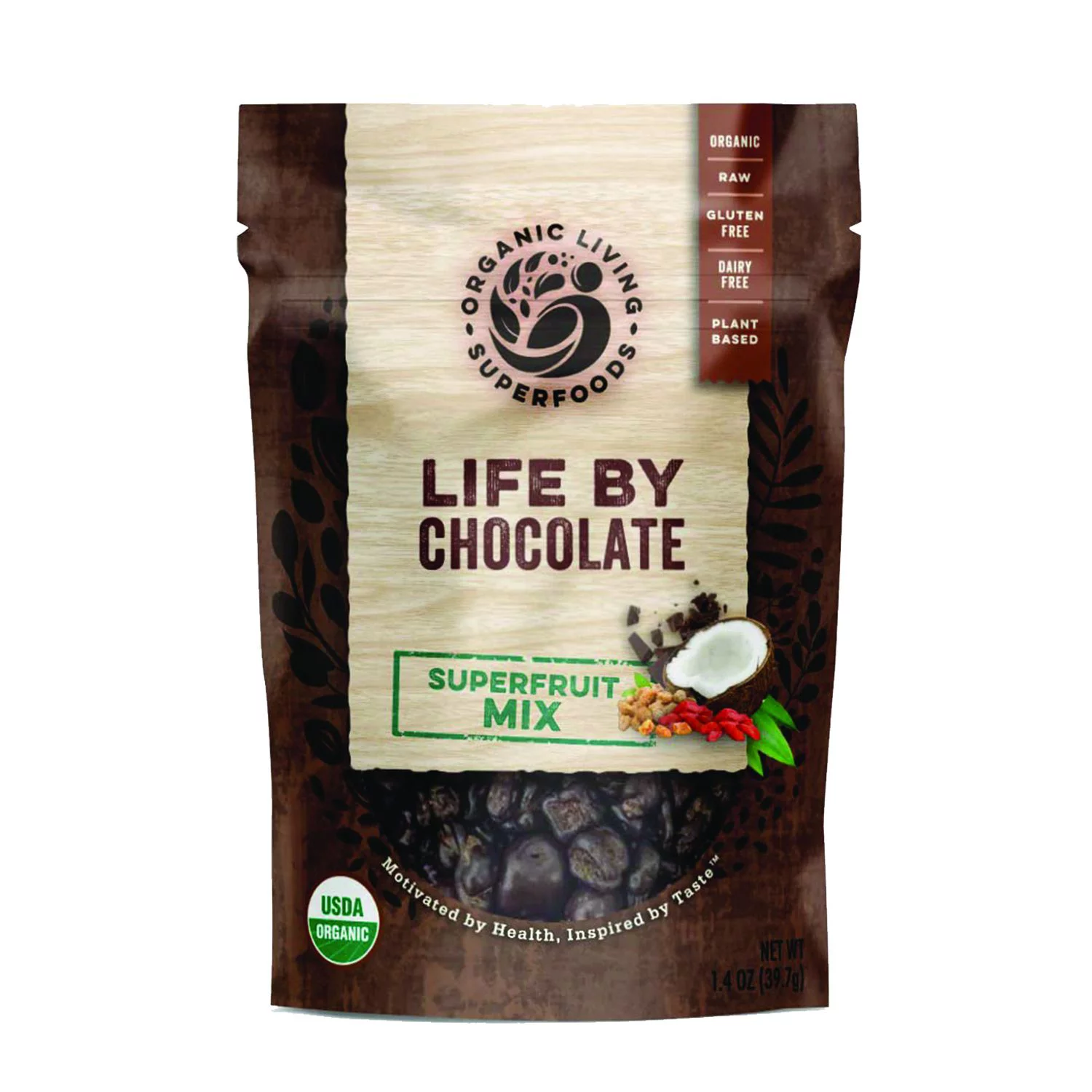 Healthy Truth - LIFE BY CHOCOLATE - Organic Dark Chocolate Superfruit Mix (1.4oz SNACK Size)