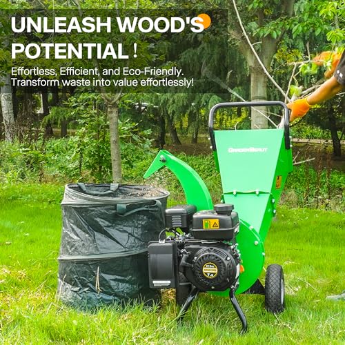 S3 Wood Chipper Shredder, 7HP 212cc Gas Powered Heavy Duty, 3