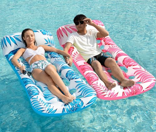 Jasonwell Inflatable Pool Float Lounge - 2 Pack Floaties Rafts for Adults Floating Lounger Sun Tanning Floats Cool Water Floaty Swimming Lake Beach Party Toys