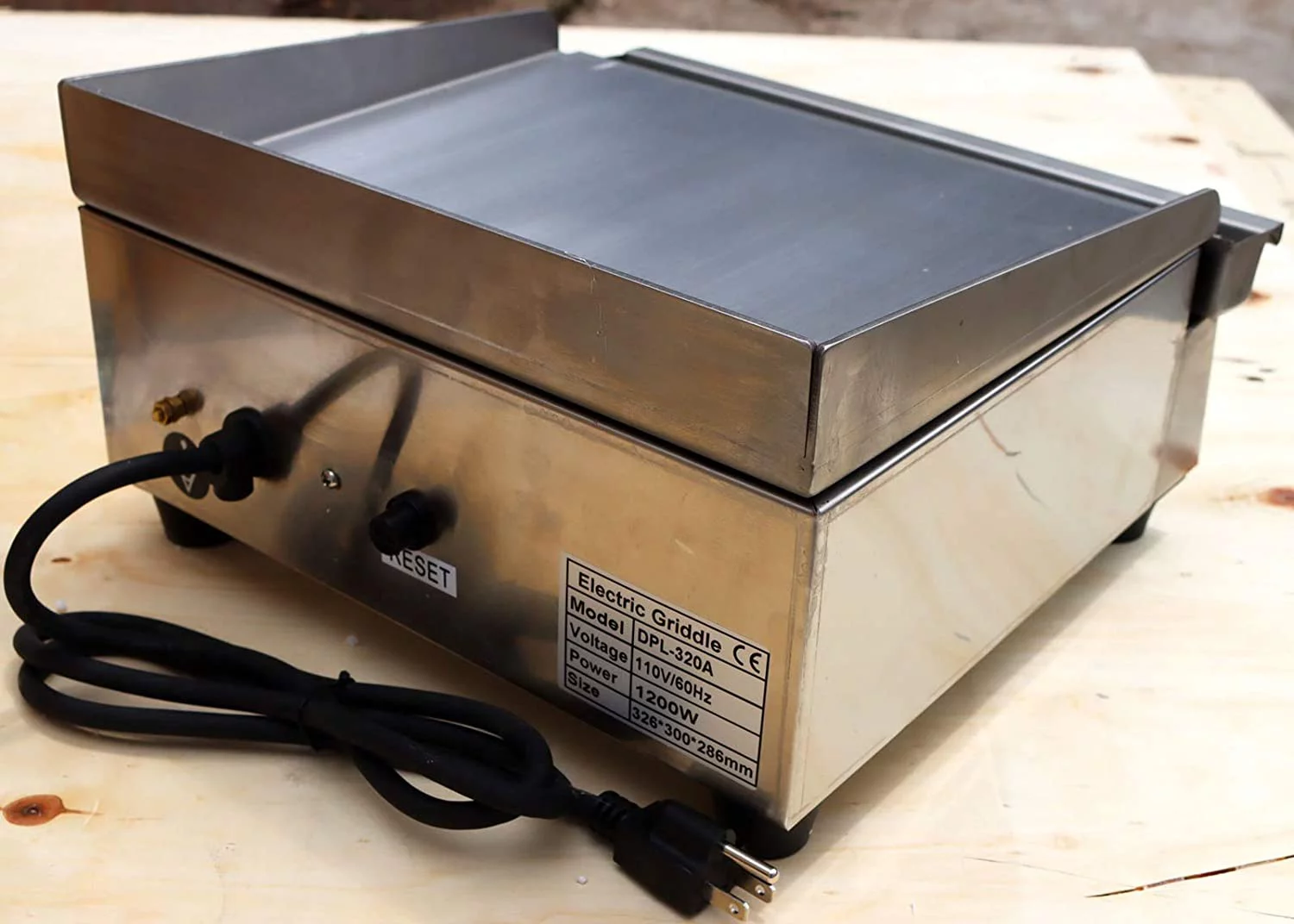 INTBUYING Electric Countertop Griddle Commercial Adjustable Temperature Control Restaurant Cooking Flat Grill Stainless Steel 110V