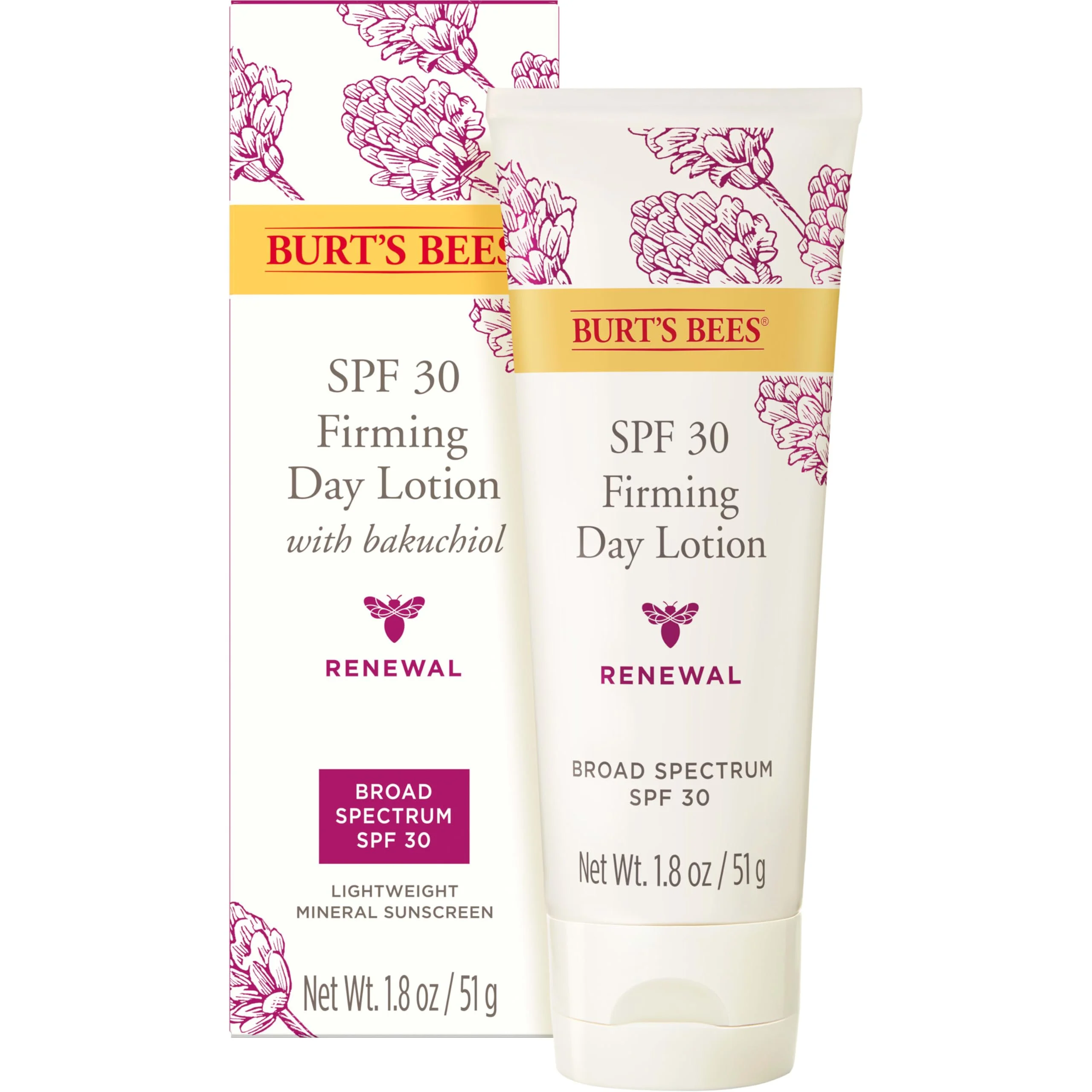 Burt,S Bees Sunscreen Moisturizer For Face, Spf 30 Retinol Alternative Facial Lotion For Anti-Aging Skincare & Daytime Protection,1.8 Ounce (Packaging May Vary)
