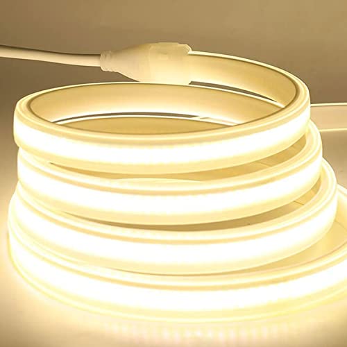 SUYOOULIN LED Strip Lights, 30ft/9m AC110-130V High Density 2592 LEDs COB Light Strip, 26000LM Super Bright Dimmable Waterproof LED Rope Light (Cool White 6500K)