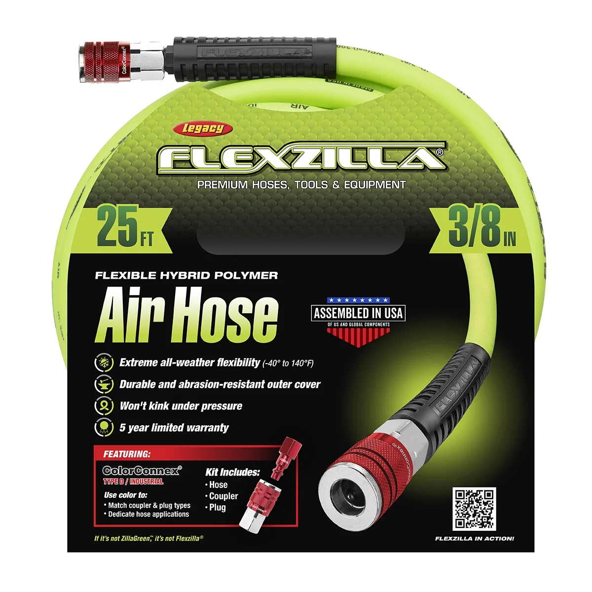 Flexzilla Air Hose Kit, 3-Pc, 3/8