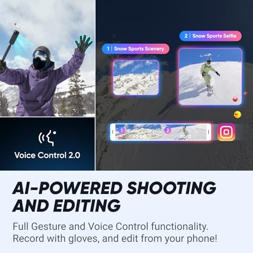 Insta360 X4 Standard Bundle - Waterproof 8K 360 Action Camera, 4K Wide-Angle Video, Invisible Selfie Stick Effect, Removable Lens Guards, 135 Min Battery Life, AI Editing, Stabilization