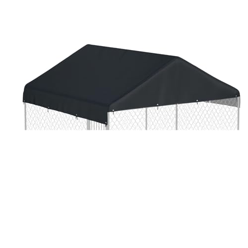 10' x 10' Dog Kennel Cover 600D Heavy Duty Waterproof Replaceable Dog Kennel Top Cover - Gray (Top Cover Included Only)