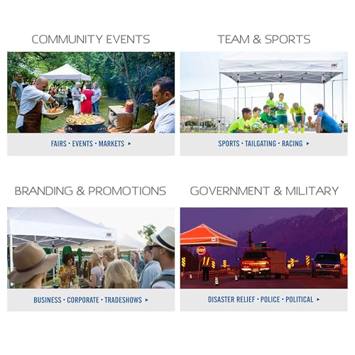 ABCCANOPY Easy Pop Up Canopy Tent with Sidewalls 10x10 Commercial -Series, White