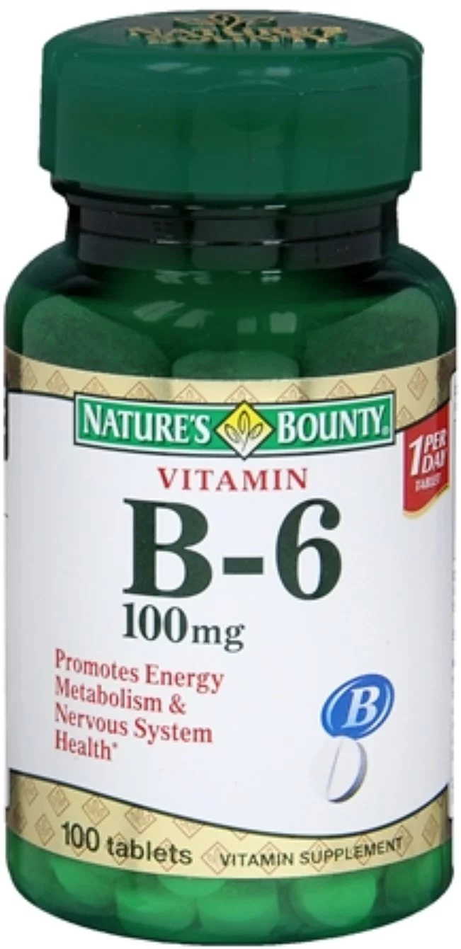 Nature's Bounty Vitamin B-6 100 mg Tablets 100 Tablets (Pack of 3)