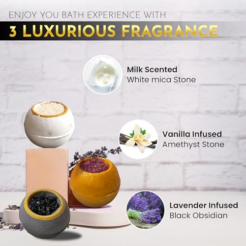 Bath Bombs, 6PC Luxury Gift Set, Girls Gifts, Mothers day Surprise, Valentines Day, Relaxing Kit, Bath Bombs for Women, Organic, Non Toxic, for Sensitive Skin, Natural, Lavender, Essential Oils & Salt