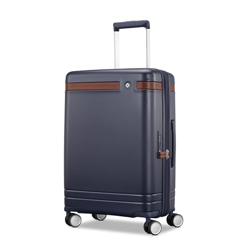 Virtuosa Hardside 21 Inch Carry On Luggage - Airline Approved with 360° Spinner Wheels, RightHeight™ Adjustable Handle - Zippered WetPak™ - TSA Lock - Expandable Light Polycarbonate Shell - Navy