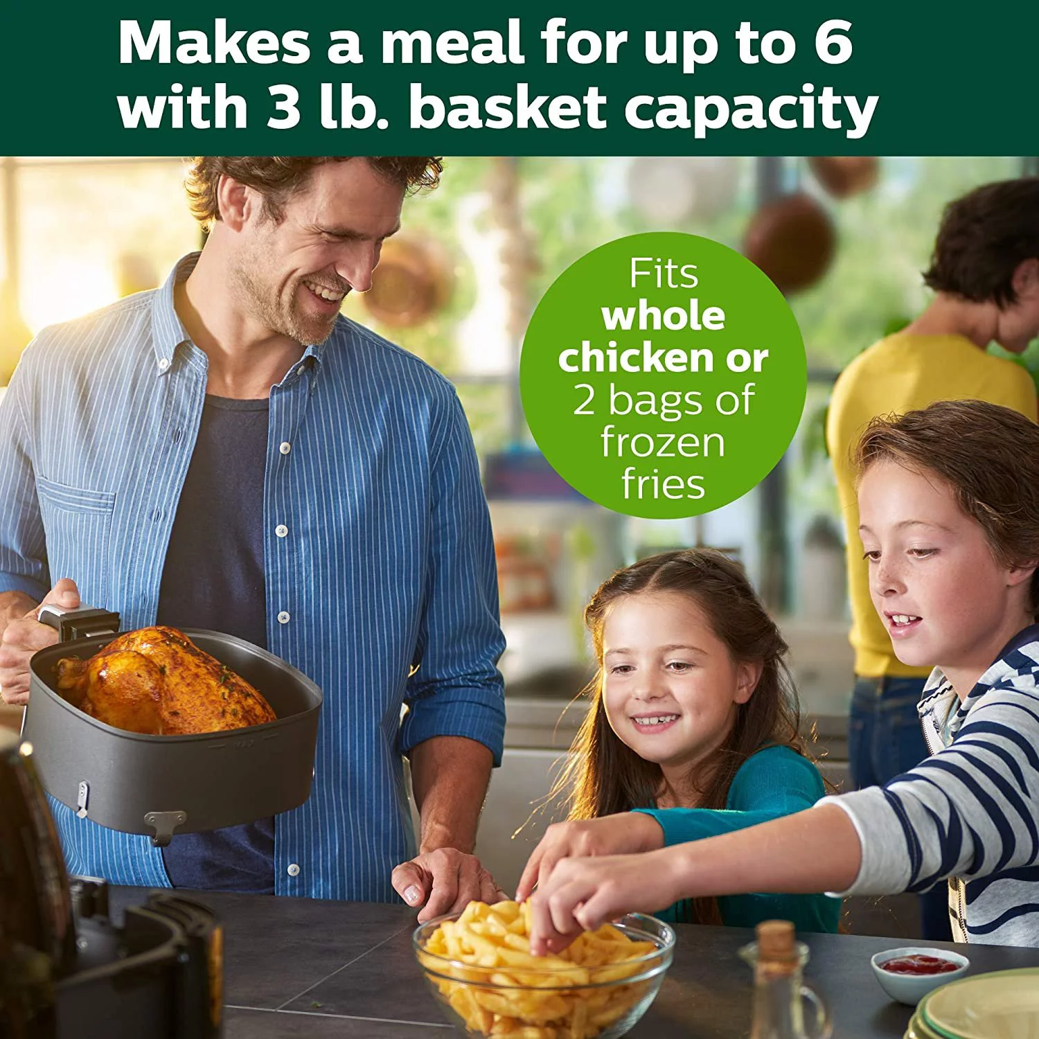 philips twin turbostar technology xxl airfryer with fat reducer, analog interface, 3lb/4qt, black - hd9630/98