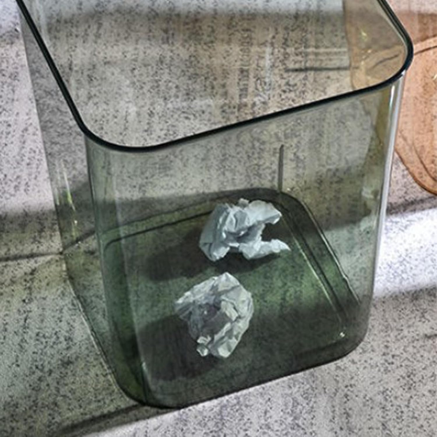 Acrylic Trash Can, Transparent Large Capacity Wastebasket Trash Bin Garbage Container Slim Trash Can for Bathroom, Kitchen, Dorm, Home, Office