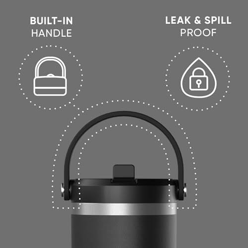 Hydrapeak Nomad 24 oz Tumbler with Handle and Straw Lid, Leakproof, Double Insulated, 24oz Cup Stainless Steel (Blush)