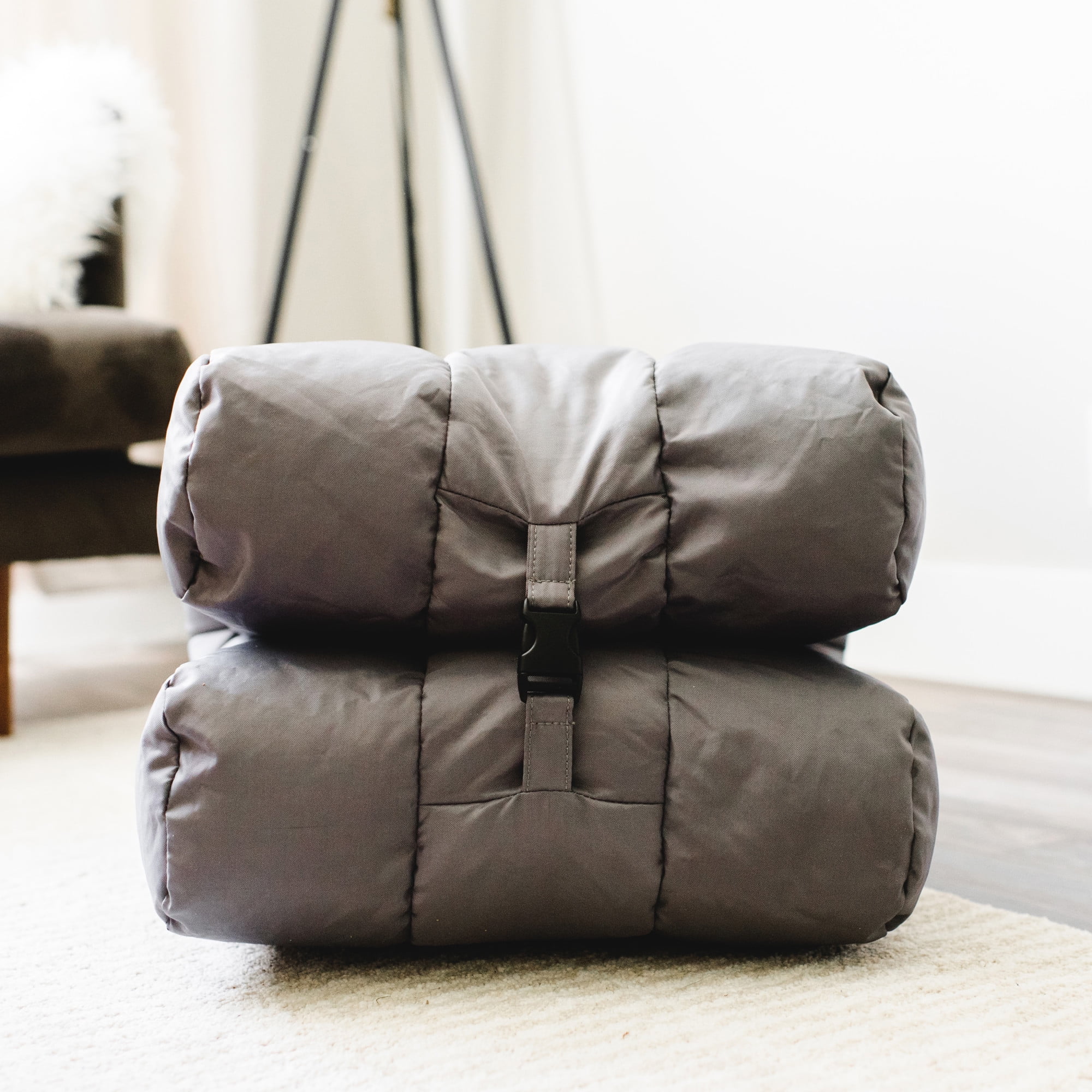 Big Joe Grab & Go Travel Bean Bag Chair, Steel Gray SmartMax, Durable Polyester Nylon Blend, 1.5 feet