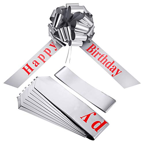 Big Happy Birthday Car Bow Large Decorative Gift Wrapping Giant Pull Ribbon Bow for Birthday Christmas Party Decoration(20 Inches,Black)