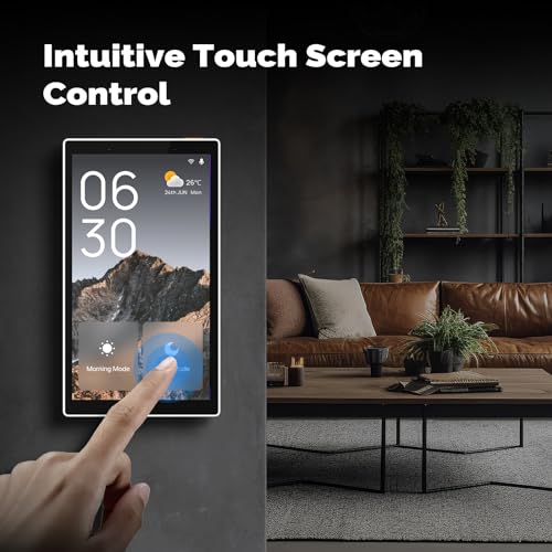 MOES Smart Home Touchscreen Control(1-Switch Panel), In-wall Smart Panel with Alexa Built-in, Compatible with Smart Life devices, Manage and Control Home Devices and Scenes with Touch and Voice