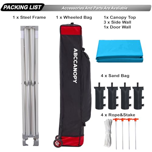 ABCCANOPY Easy Pop Up Canopy Tent with Sidewalls 10x10 Commercial -Series, White