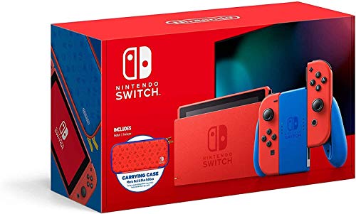 Nintendo Switch Game Console - Black (HAC-001(-01) w/ OEM Blue/Red Joycon (Renewed)