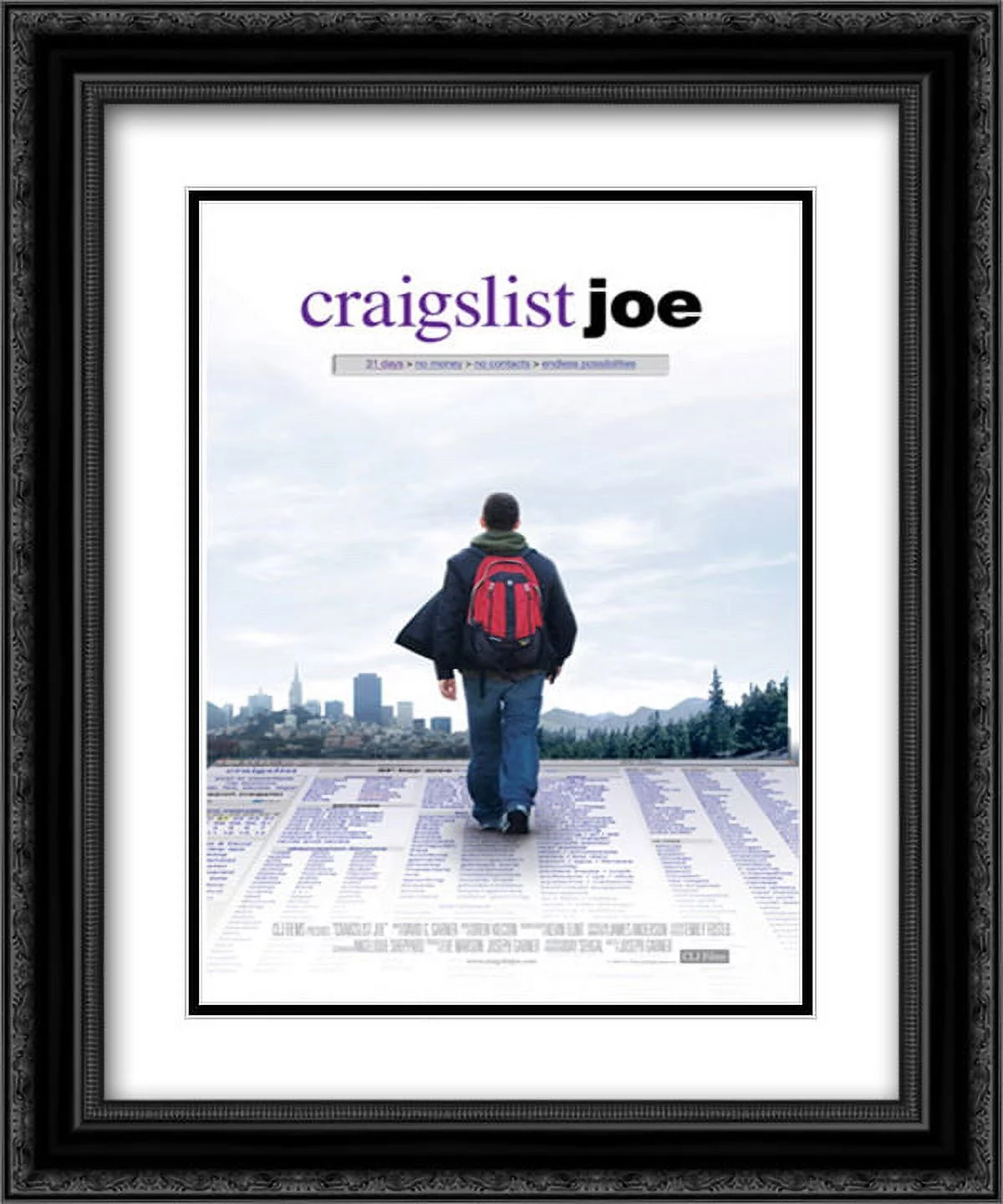 Craigslist Joe 20x24 Double Matted Black Ornate Framed Movie Poster Art Print