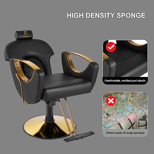 Reclining Barber Chair Salon Chair Height Adjustable Hydraulic Chair Barber Chairs Salon Hydraulic Recliner Chair Hydraulic Pump Profession Shampoo Chair Beauty Salon - Pink