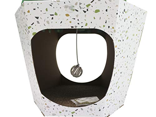 Christmas Cat House & Cat Scratcher w/Bonus Catnip Included