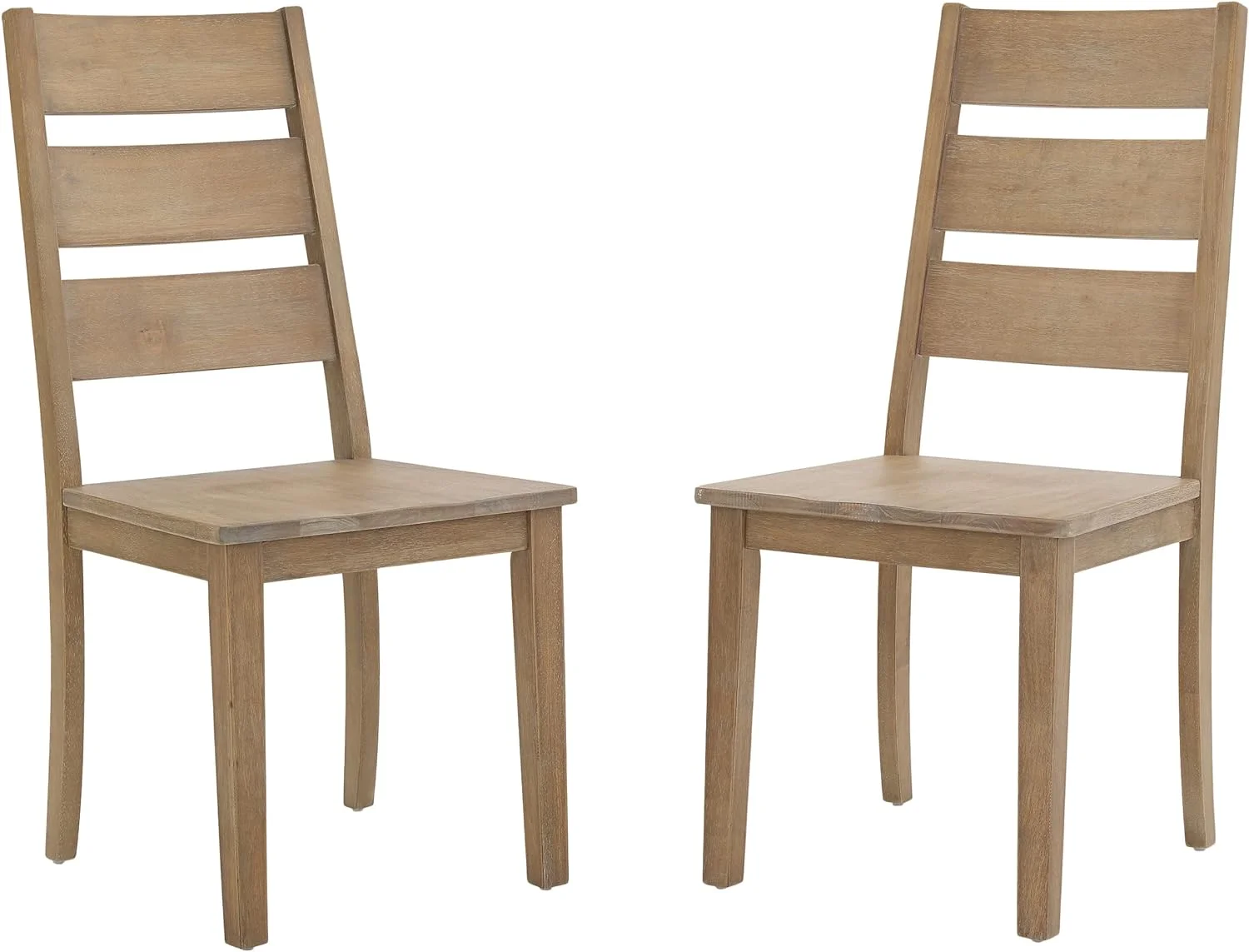Joanna 2-Piece Ladder Back Dining Chair Set, Rustic Brown