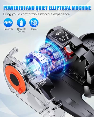 Under Desk Elliptical Machine, Electric Ellipse Leg Exerciser as Seen on Tv for Seniors with 12 Adjustable, Portable Quiet Elliptical Machine, Seated Pedal Exerciser with Remote Control