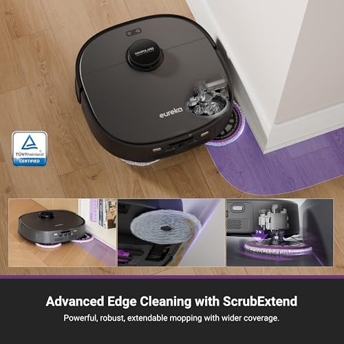 Eureka E20 Plus Robot Vacuum and Mop Combo, Robot Vacuum Cleaner with Bagless Self Emptying Station, 45-Day Capacity 8000Pa Suction and Anti Hair-Tangling Brush App Control LiDAR Navigation
