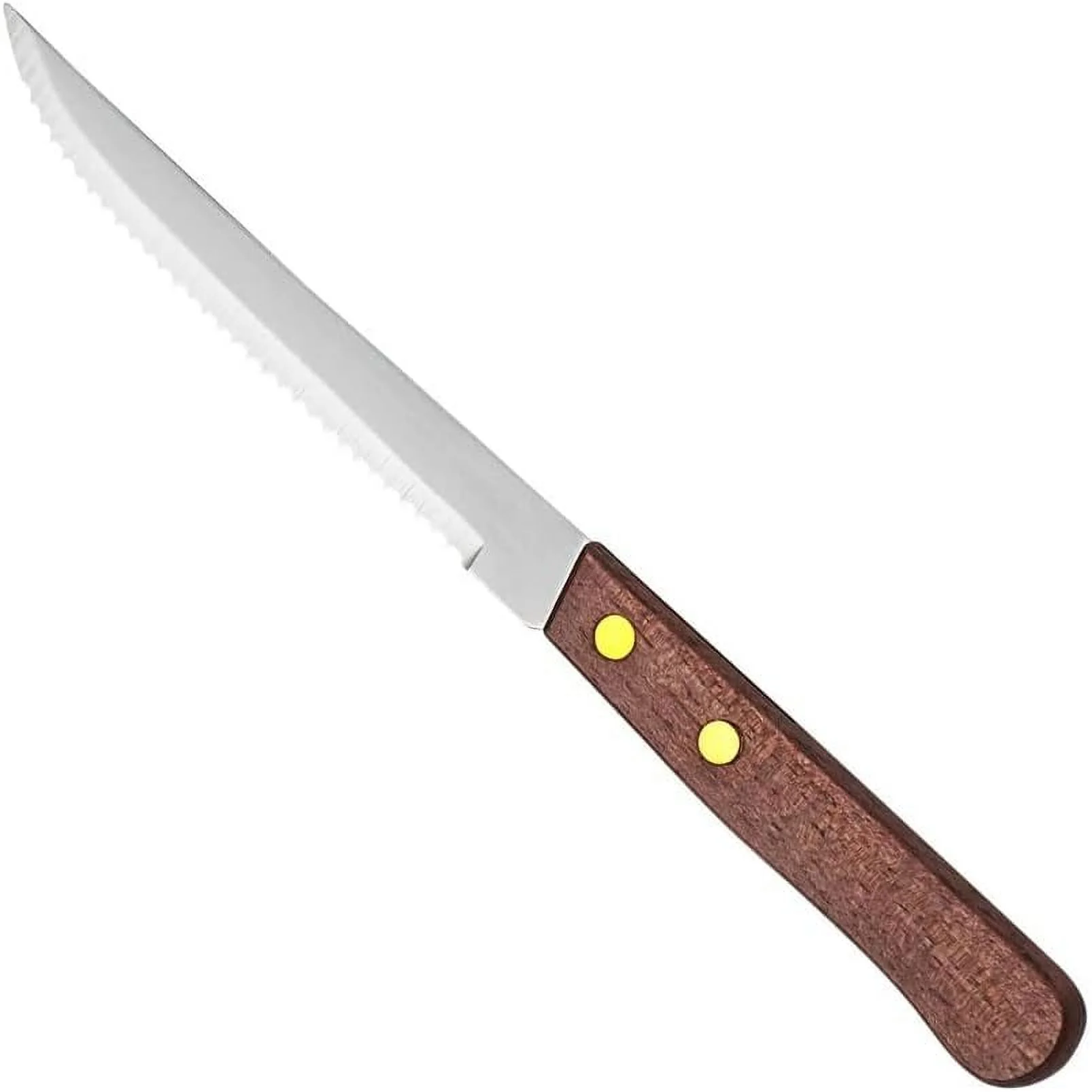 Of 144) Serrated-Edge Pointed-Tip Steak Knives, 4-1/4-Inch Stainless Steel Blade Steak Knives With Wooden Handles For Restaurants