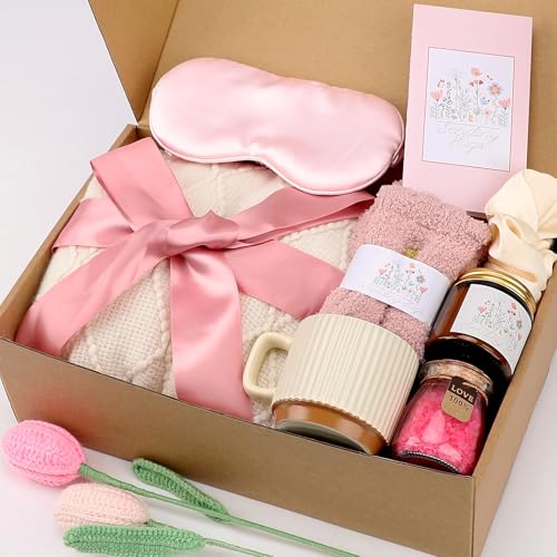 Birthday Gifts for Women,Happy Birthday Gifts Basket for Women,Self Care Gifts Get Well Soon Gifts Package and Mug,Mothers Day Present,Birthday Gifts for Her,Mom,Sister,Best Friend,Girlfriend,Wife