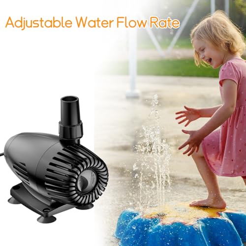 Antfraer Floating Pond Fountain with LED Lights, 40W 660GPH Pond Pump with 3 Modes Spray, Floating Fountain 27FT Power Cord & 65.6FT Mooring Line for Garden Pond and Waterfall DIY Features