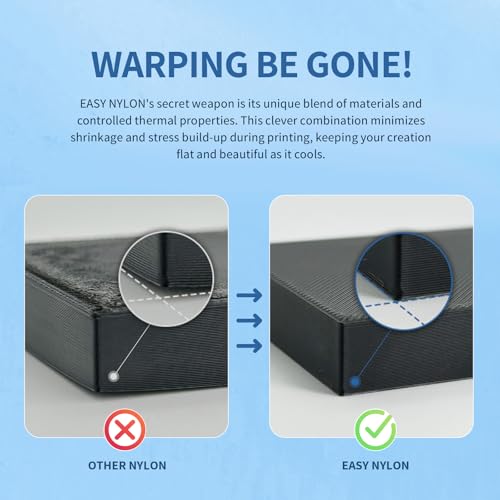 OVERTURE Nylon Filament 1.75mm 3D Printer Filament, Polyamide (PA) 1kg Spool (2.2lbs), Dimensional Accuracy +/- 0.02 mm, Fit Most FDM Printer (Black)