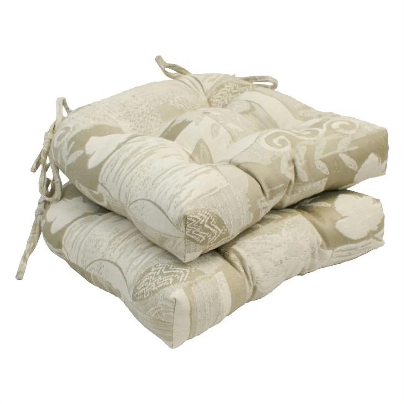 Blazing Needles  16 in. U-Shaped Jacquard Tufted Chair Cushions, Pine Cabin - Set of 2