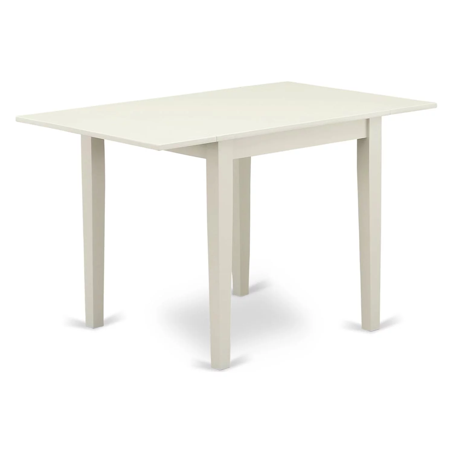 East West Furniture Norden 3-piece Dining Set with Panel Back in Linen White