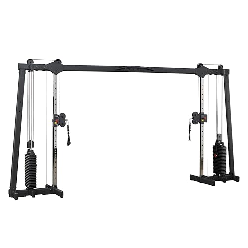 Body-Solid (GDCC250B) Cable Crossover Exercise Machine for Home & Light Commercial Gym, Functional Training Center with Dual Weights Stack & Pulley Cable Workout Machines, Black