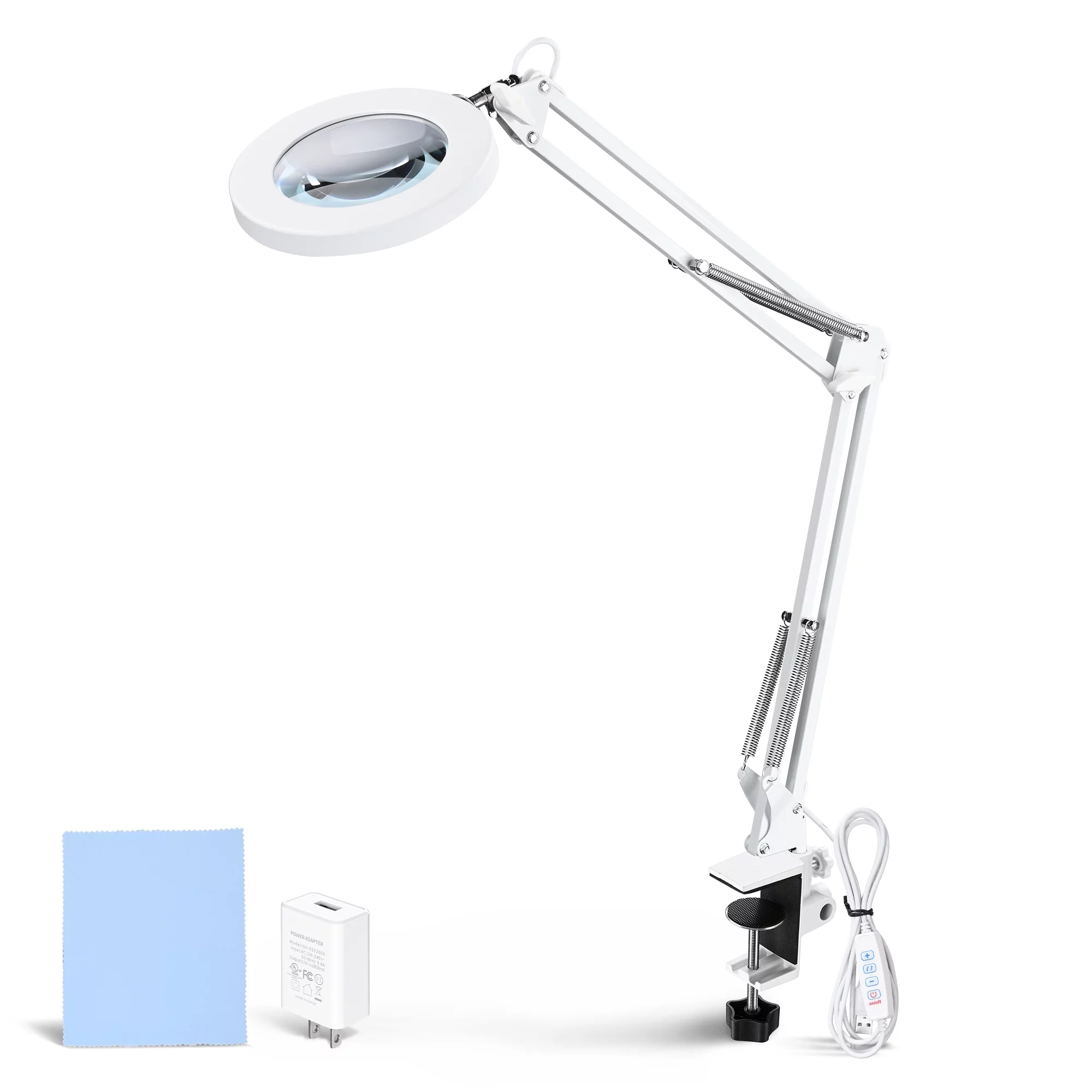 5X LED Magnifying Lamp Desk Light with Clamp Adjustable Arm for Cosmetic Sewing