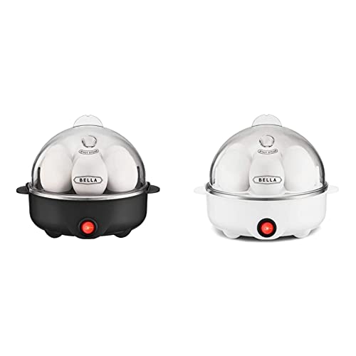 BELLA Rapid Electric Egg Cookers (7 Egg Capacity) - Black and White