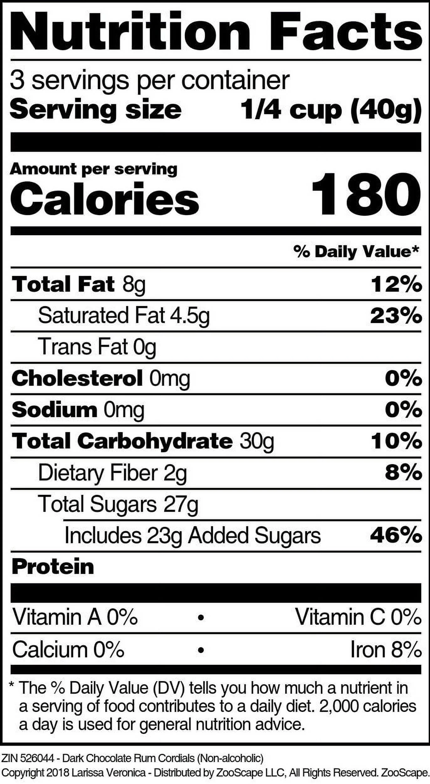 Larissa Veronica Dark Chocolate Rum Cordials (Non-alcoholic), (4 oz, 2-Pack, Zin: 526044)