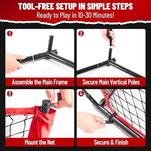 12x7 FT Baseball Net, Baseball & Softball Training Net with Barrier Side Nets - Pitching Net with Large Ball Collection System, Batting Practice Backstop, Baseball Training Equipment with Carry Bag