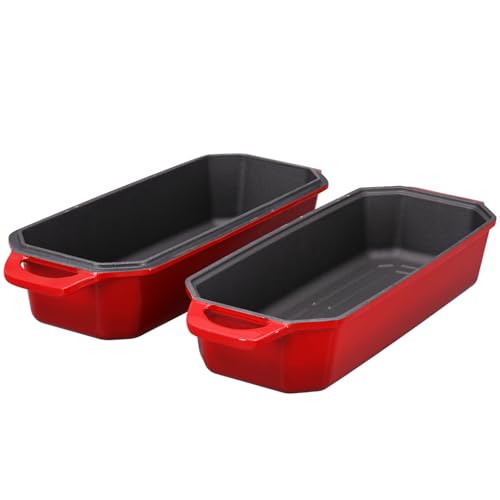 Bread Pan Cast Iron Loaf Pan with Lid Bread Loaf Pan 9x5 Inch Loaf Pan Enameled Cast Iron Sourdough Loaf Pan, DarkCyan