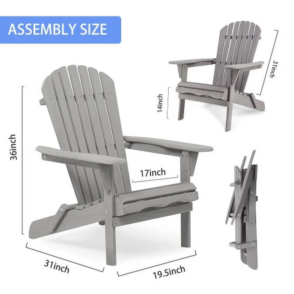 Portable Camping Chair Set of 2, Outdoor Wooden Folding Chair for Camping, Garden, Lawn, Backyard